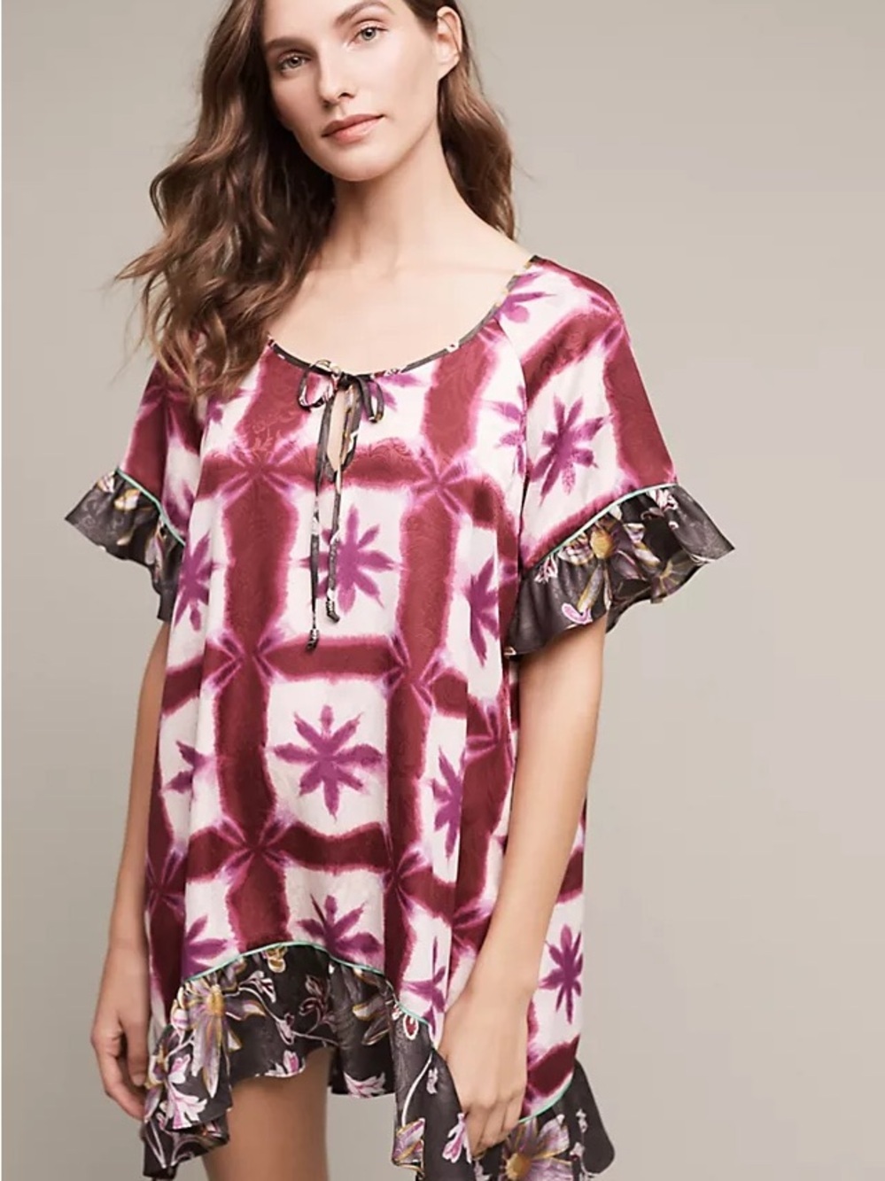 Anthropologie Eloise Shibori Blooms Chemise